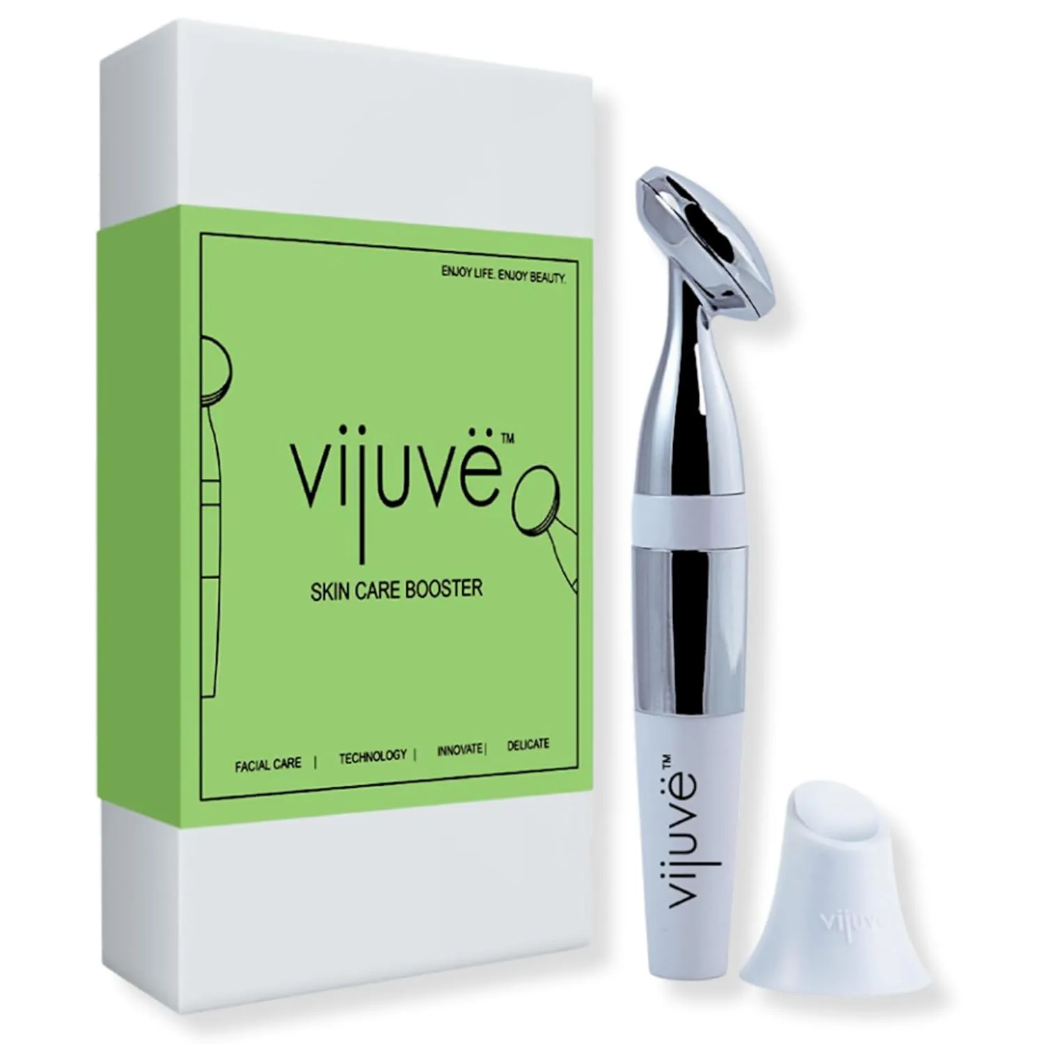 VIJUVE Anti Aging Face Massager for Wrinkles Appearance Removal and Facial Skin Tightening - Boost Effects of Skin Care Cream, Serum - Anti Wrinkle Facial Toning Massage Device