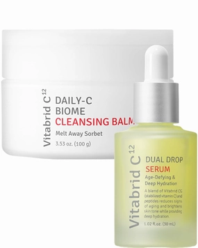 VITABRID Dual Drop Serum   Daily-C Biome Cleansing Balm Bundle