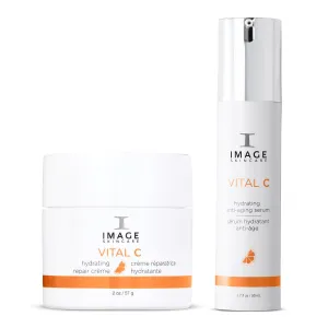 VITAL C Hydrating Brightening Power Duo, Hydrating Anti-Aging Serum and Repair Crème for Dry Skin, by IMAGE Skincare