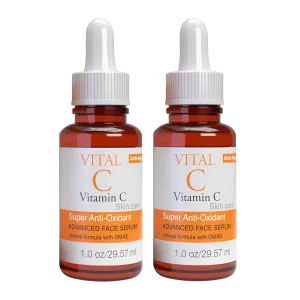 Vital-C Vitamin C Serum for Face | Light Moisturizer | Skin Firming | Boosts Collagen | Boost Skin Collagen, Hydrate & Plump Skin, Anti Aging, Wrinkle & Antioxidant Face Serum, 1 1 Fl Oz (Pack of 2)