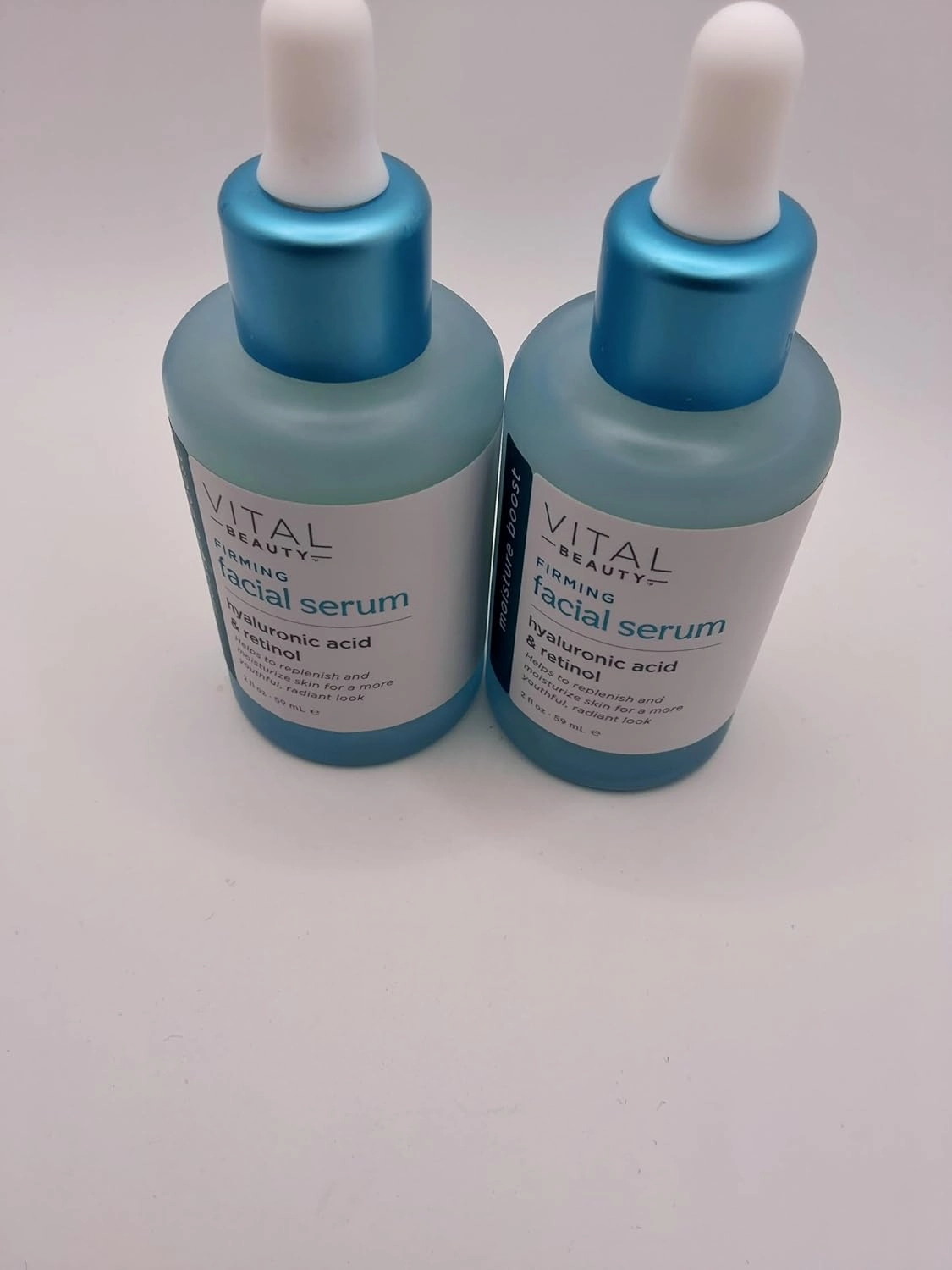 Vital Beauty Firming Facial Serum with Hyaluronic Acid & Retinol – 2 fl. oz. (59 mL), Pack of 2 | Anti-Aging, Hydrating, Skin Tightening Serum for Fine Lines & Wrinkles | Lightweight & Fast-Absorbing