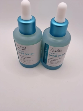 Vital Beauty Firming Facial Serum with Hyaluronic Acid & Retinol – 2 fl. oz. (59 mL), Pack of 2 | Anti-Aging, Hydrating, Skin Tightening Serum for Fine Lines & Wrinkles | Lightweight & Fast-Absorbing