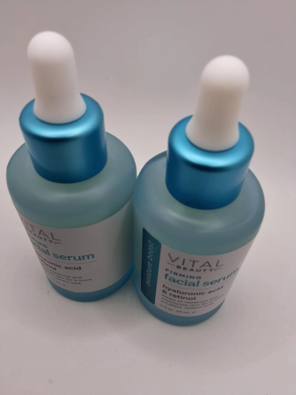 Vital Beauty Firming Facial Serum with Hyaluronic Acid & Retinol – 2 fl. oz. (59 mL), Pack of 2 | Anti-Aging, Hydrating, Skin Tightening Serum for Fine Lines & Wrinkles | Lightweight & Fast-Absorbing