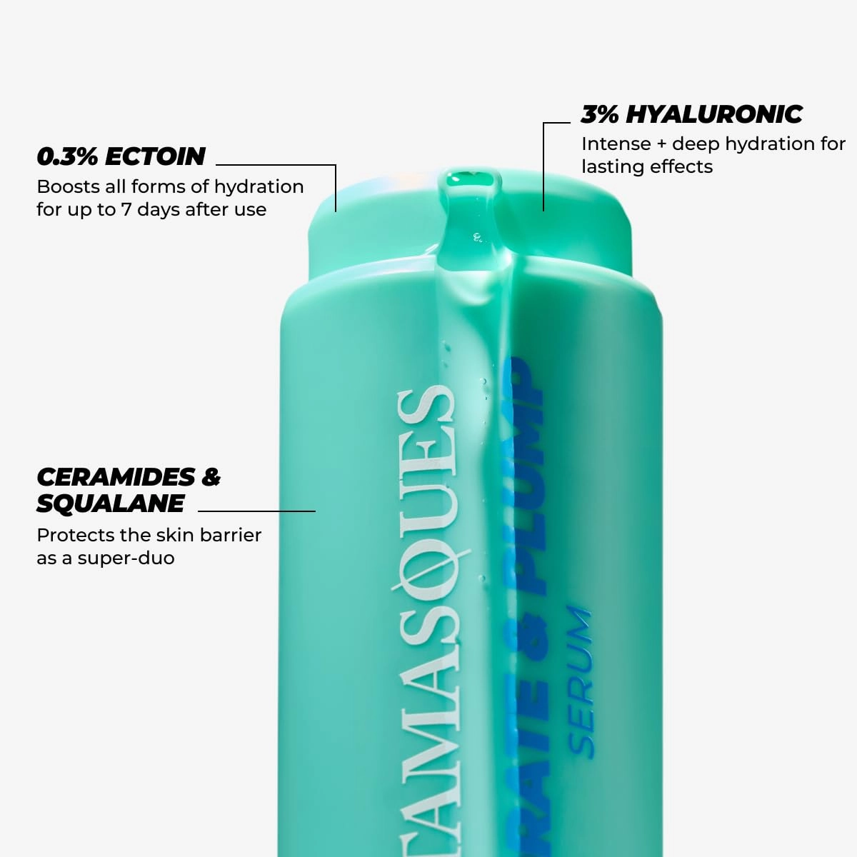 Vitamasques Hydrate & Plump Hydrating Face Serum - Lightweight Intense Hydrating Serum - 1.01 Fl Oz