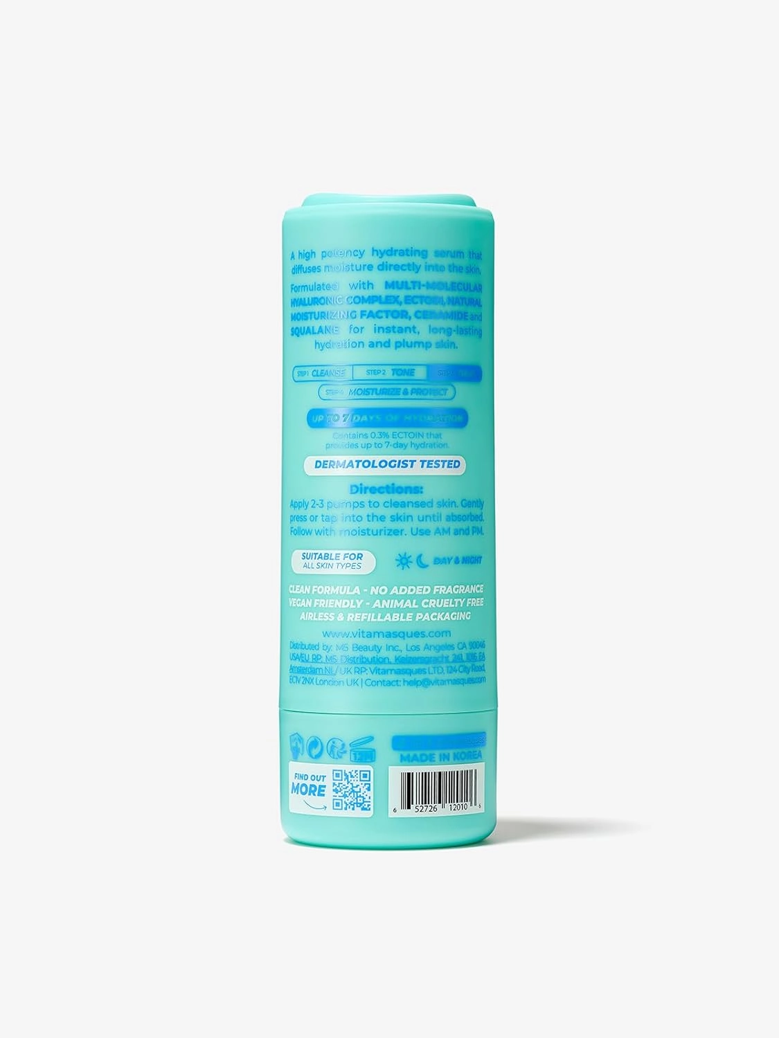 Vitamasques Hydrate & Plump Hydrating Face Serum - Lightweight Intense Hydrating Serum - 1.01 Fl Oz