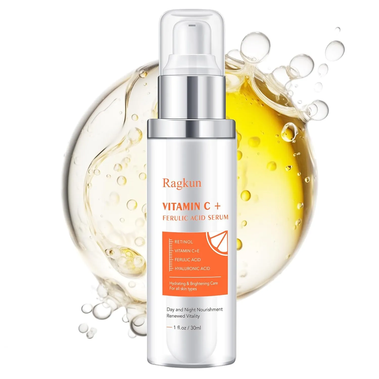 Vitamin C Brightening Serum for Face, CE Ferulic Acid, Super Vitamin C for Women Men, Hyaluronic Acid for face, Dark Spot Remover for Face Lifting, Firming Anti Aging Wrinkle -1 Fl Oz.