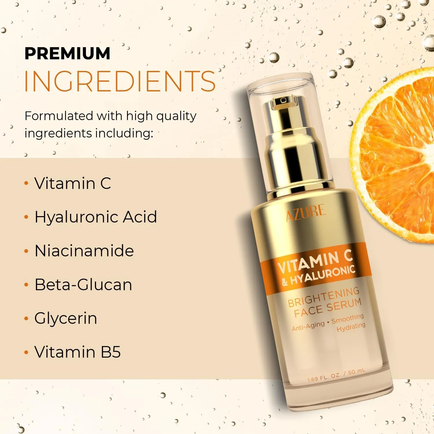Vitamin C Face Serum with Hyaluronic Acid - Korean Vitamin C Serum for Face - Anti Aging, Brightening Serum for Dark Spots & Wrinkles - Face Serum for Women - Each 1.69 oz - 2 Pack