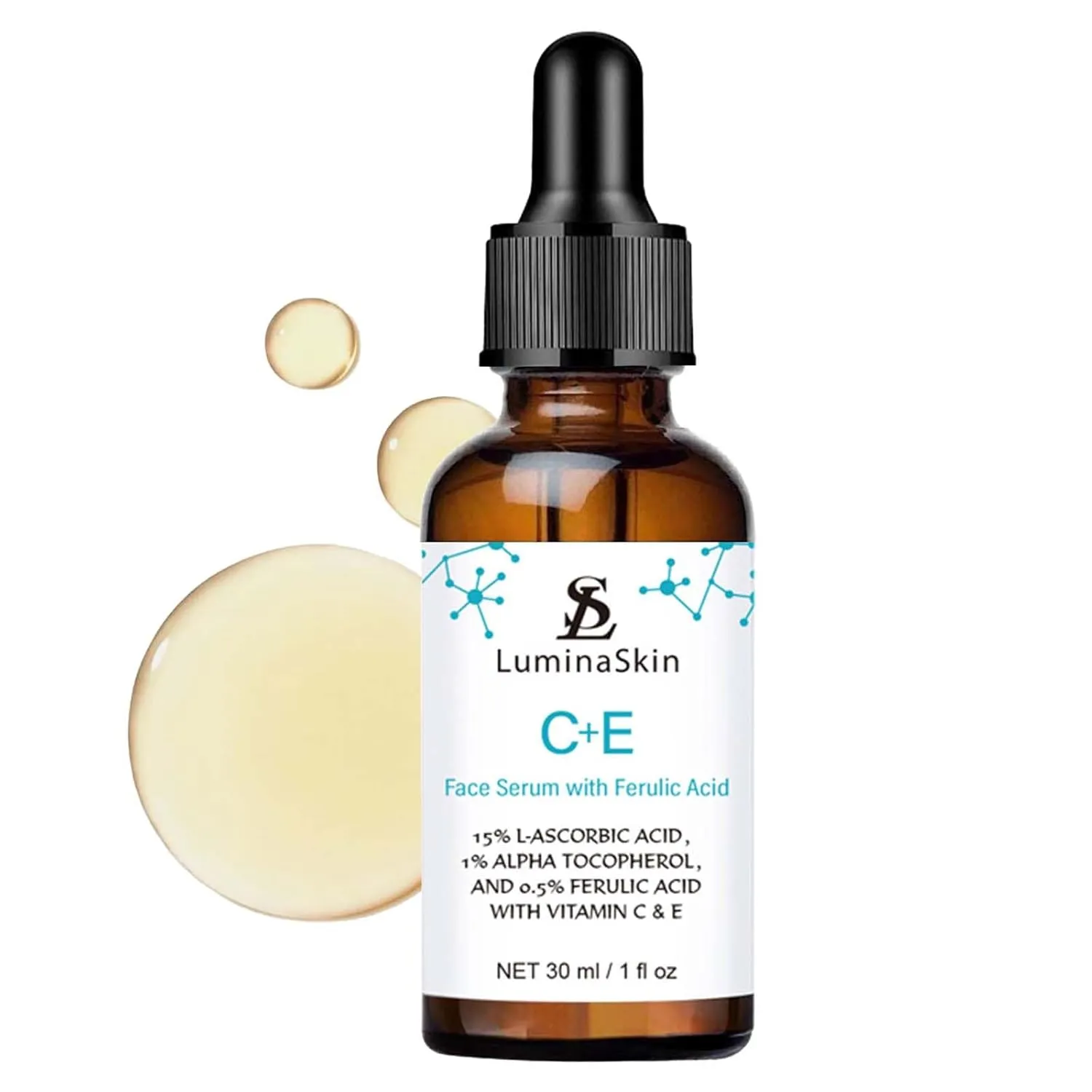 Vitamin C Serum - Vit CE Serum with Ferulic Acid - Dark Spot Remover for Face, Even Skin Tone, Fine Lines & Wrinkles, Anti Aging Facial Serum 1 Fl Oz