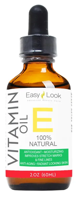 Vitamin E Oil Serum Antioxidant, Moisturizing, Improves Stretch Marks & Fine Lines, Anti-Aging, Radiant Looking Skin 100% Vitamin E NATURAL 2oz