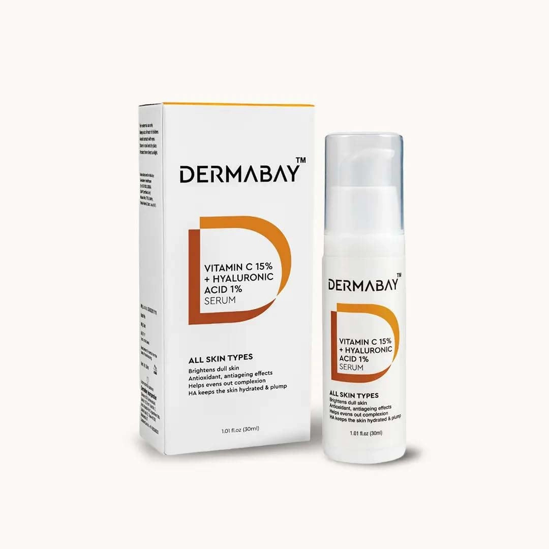 Vitamin C 15%   Hyaluronic Acid 1% Serum - Ultimate Skincare Blend Formula for Radiant Glow - Brightening Vit C For Men and Women - 30 ML