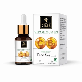 Vitamin C & Vitamin B3 Skin Glow Serum, 10 ml With Anti Aging Properties Helps Reduce Fine Lines and Wrinkles, Naturally Glowing Face Serum For All Skin Types (Buy 2 Quantity Get 1 Quantity Free)