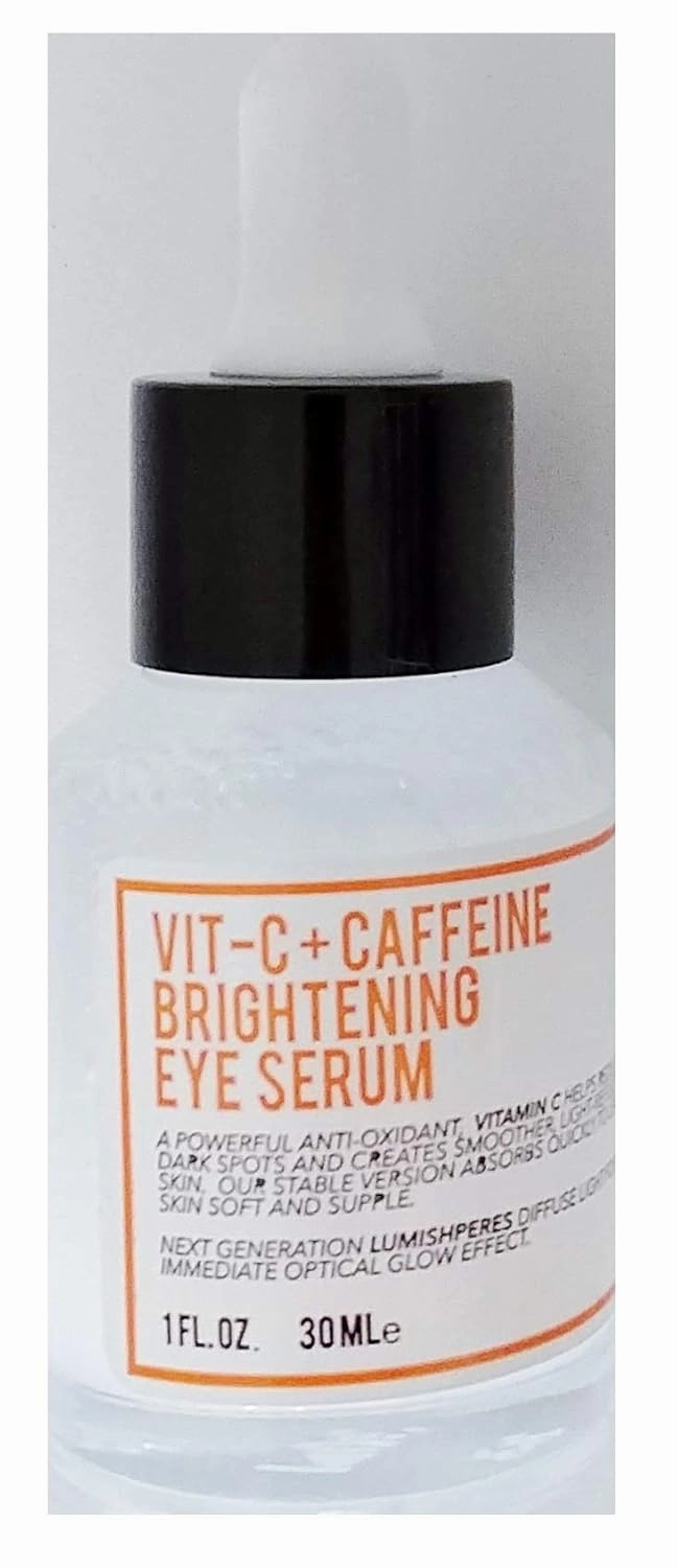 Vitamin C and Caffeine Brightening Eye Serum - Botanical Based Skincare - Reduce Dark Spots, Creates Smoother, Light-Reflective Skin