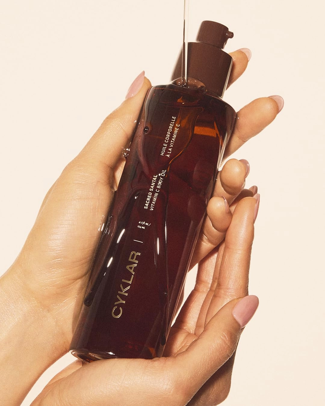 Vitamin C Body Oil for Women and Men. Moisturizing Sacred Santal Scented Body Serum for Glowing Skin. Nourishing, Hydrating After-Shower and Bath Skin Care Moisturizer, 4.2 Fl Oz