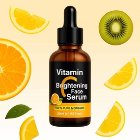 Vitamin C Brightening Face Serum, 1.02 fl oz, Pure Natural Skin Care, Paraben-Free