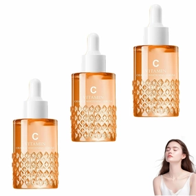 Vitamin C Brightening Serum for Face, Anti-Aging & Wrinkle Facial Serum with Vitamin C, Reduce Fine Lines & Evens Skin Tone, Quickly Nourishes Skins, Suitable for All Skin (3Pcs)