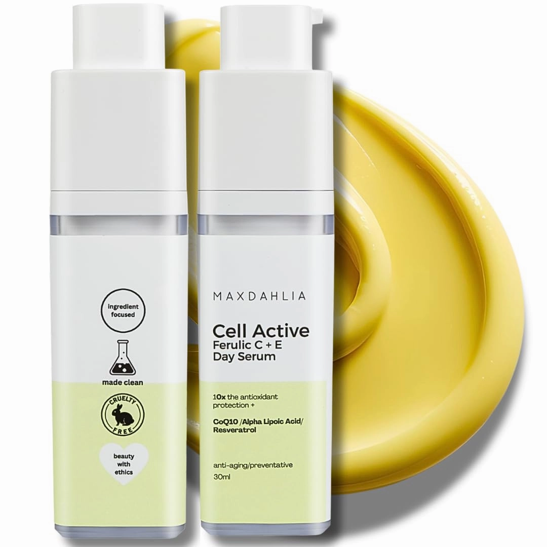 Vitamin C E Ferulic Acid Serum with Niacinamide, CoQ10 & Resveratrol – Brightening Anti-Aging Face Serum for Dark Spots, Fine Lines, Wrinkles & Uneven Skin Tone – All Skin Types