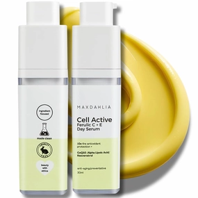 Vitamin C E Ferulic Acid Serum with Niacinamide, CoQ10 & Resveratrol – Brightening Anti-Aging Face Serum for Dark Spots, Fine Lines, Wrinkles & Uneven Skin Tone – All Skin Types