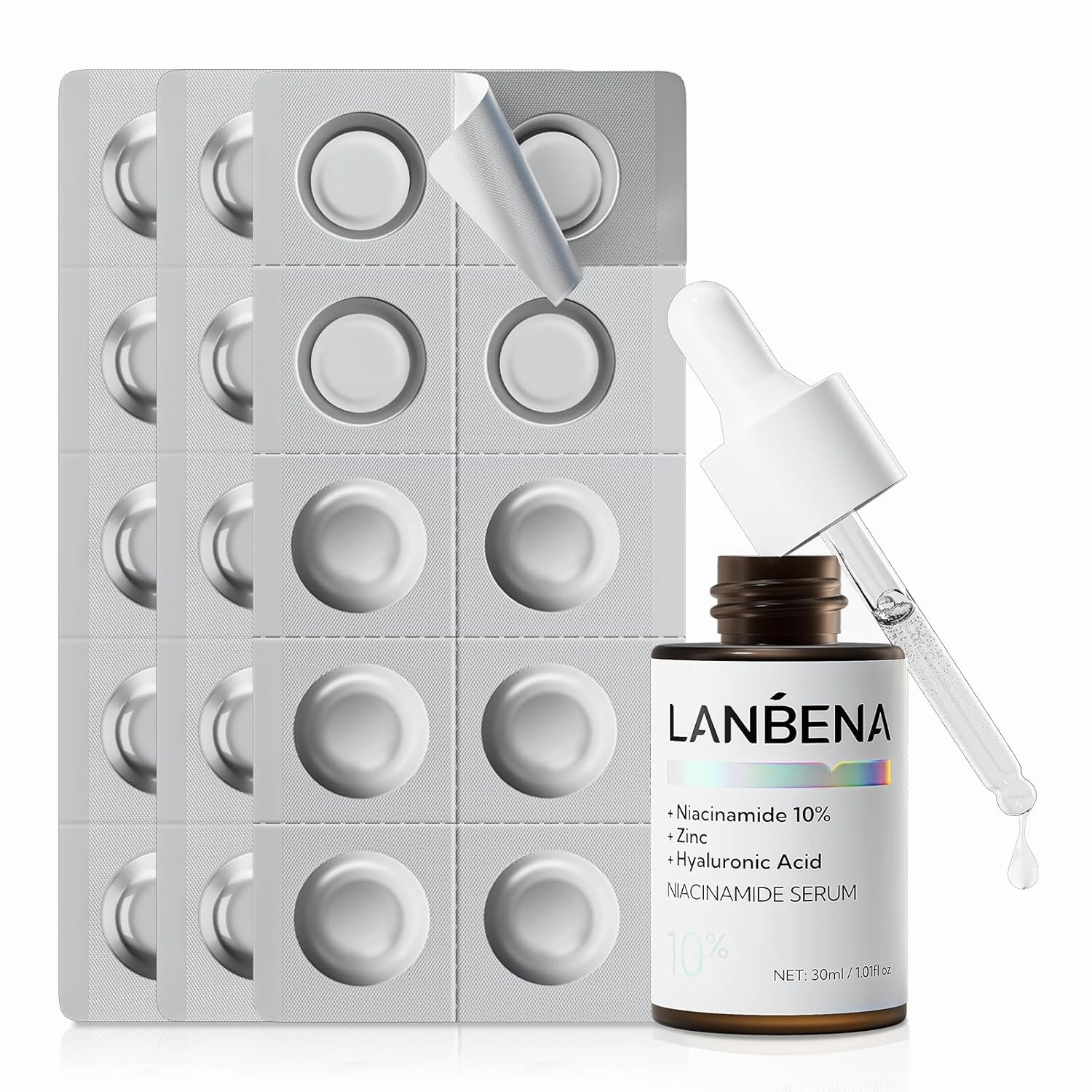 Vitamin C Face Serum 30ML- LANBENA Dark Spot Remover Facial Serum, Vitamin C Serum with Niacinamide Serum, Anti Aging and Skin Brightening Serum, Pure Face Serum Skin Care