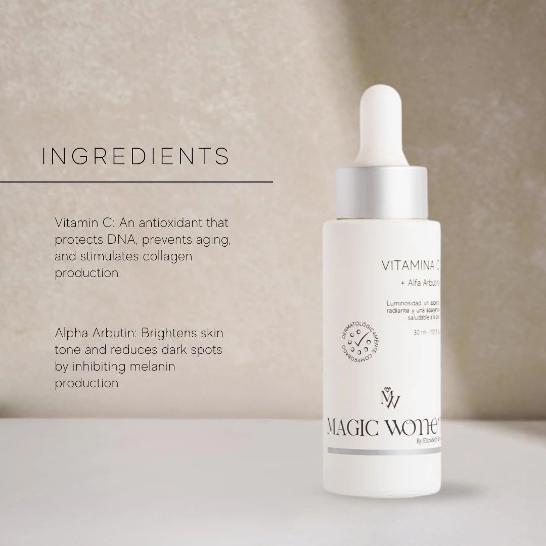 Vitamin C Face Serum – Brightening Serum with Alpha Arbutin – Antioxidant Treatment for Uneven Skin Tone and Radiant Glow – 1 Fl Oz