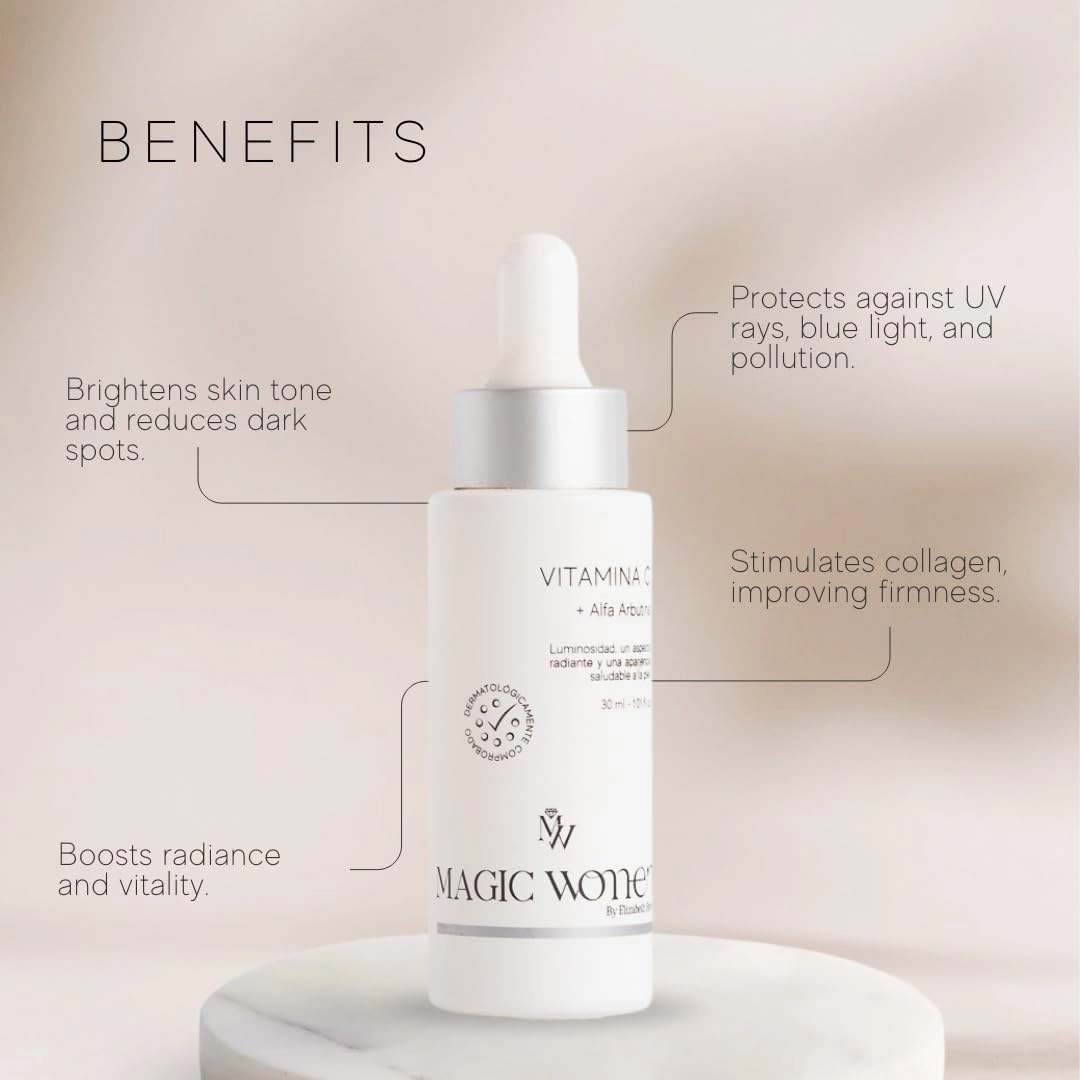 Vitamin C Face Serum – Brightening Serum with Alpha Arbutin – Antioxidant Treatment for Uneven Skin Tone and Radiant Glow – 1 Fl Oz
