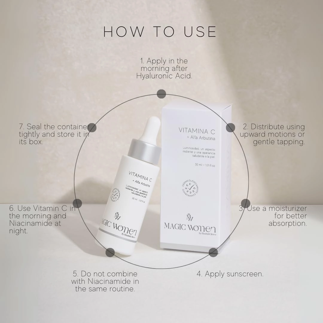 Vitamin C Face Serum – Brightening Serum with Alpha Arbutin – Antioxidant Treatment for Uneven Skin Tone and Radiant Glow – 1 Fl Oz