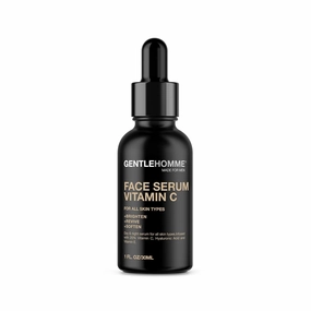 Vitamin C Face Serum - Men’s Facial Serum - With 20% Vitamin C, Hyaluronic Acid & Vitamin E - Helps Brighten, Revive & Soften Skin - Day & Night Serum - All Skin Types - Vegan - 1oz