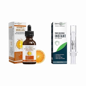 Vitamin C Face Serum & Eye Cream Bundle – Hydrating Facial Serum with Hyaluronic Acid   Advanced Eye Cream for a Refreshed, Youthful Look – Skincare Duo for Daily Beauty Routine