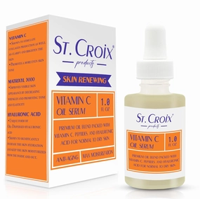 Vitamin C Oil Serum – 5% Vitamin C (THD Ascorbate) with Matrixyl 3000, Squalane, Rosehip & Pomegranate Oils – Hydrating Face Oil for Dry or Mature Skin – 1 fl oz
