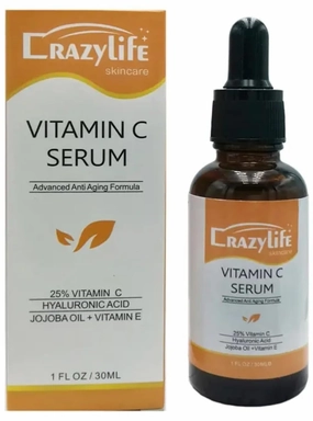 Vitamin C Serum, 25% Vitamin C with Hyaluronic Acid, Jojoba Oil and Vitamin E, Anti-Aging Formula, 1 fl oz