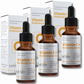 Vitamin C  serum 3-Pack, Strong vitamin C serum, brightening serum for face, topical facial serum with Hyaluronic acid, Vitamin C facial brightening serum, Vitamin C , Made in the USA