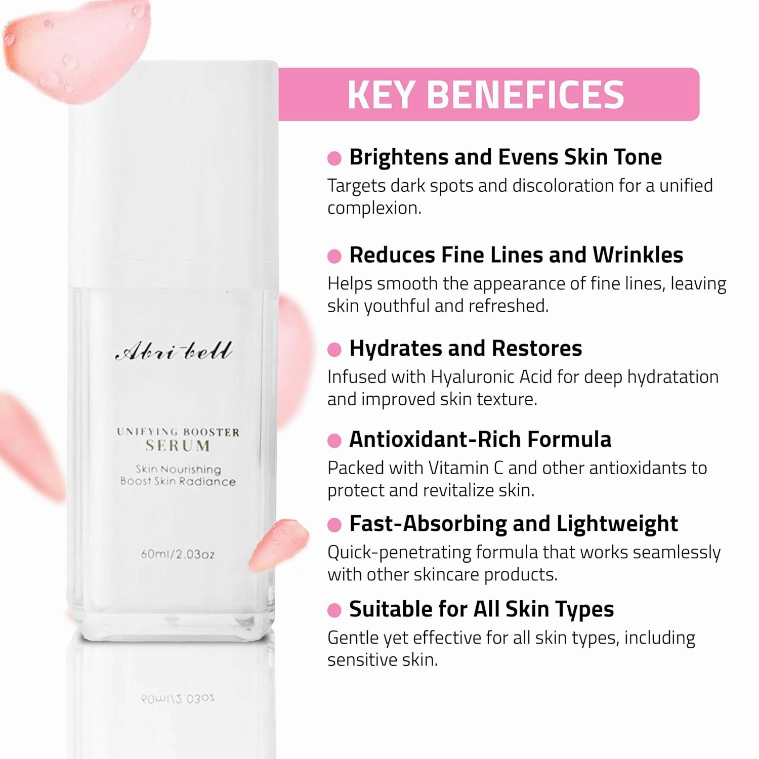 Vitamin C Serum – Brightening Anti-Aging Formula with Exfoliating Acids, Vitamin E & Hyaluronic Acid for Dark Spots, Even Skin Tone, Wrinkles & Eye Care.