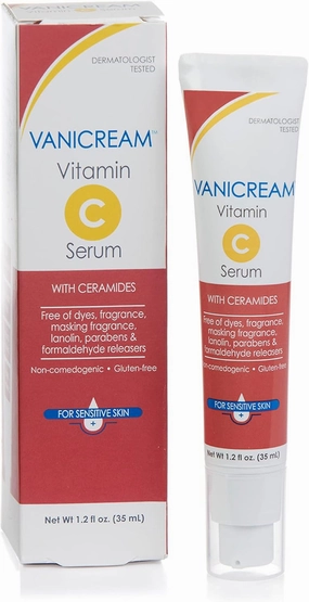 Vitamin C Serum - Free of Dyes, Fragrance, Masking Fragrance, Lanolin, Parabens & Formaldehyde Releasers - for Sensitive Skin - 1.2 Fl Oz