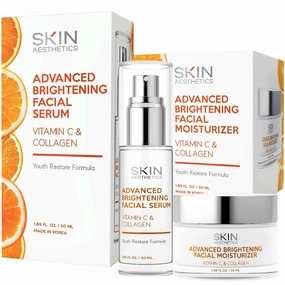 Vitamin C Serum   Moisturizer Skin Care Set - Dermatologist Tested - with Collagen to Brighten & Even Skin Tone - Anti-Aging & Acne Scar Treatment - Korean Skin Care - Clean Beauty, Cruelty-Free