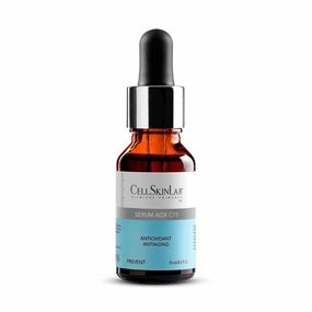 Vitamin C Serum by CellSkinLab – Serum AOX C15 - Antiwrinkle Facial Serum for All Skin Types – Hyaluronic Acid and Vitamin C Serum for Face with Bioflavonoids – Antioxidant Topical