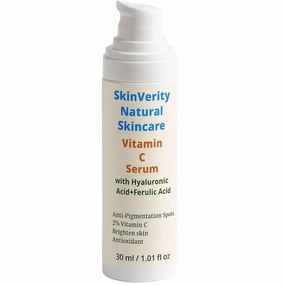 Vitamin C Serum for Face – 2% Brightening & Anti-Aging Formula with Ferulic Acid & Hyaluronic Acid – Even Skin Tone, All Skin Types – 30ml | SkinVerity