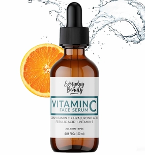 Vitamin C Serum For Face - Anti-Aging Skin Brightening Serum With 20% Vitamin C, Hyaluronic Acid, Vitamin E & Ferulic Acid - 4.06 Fl Oz