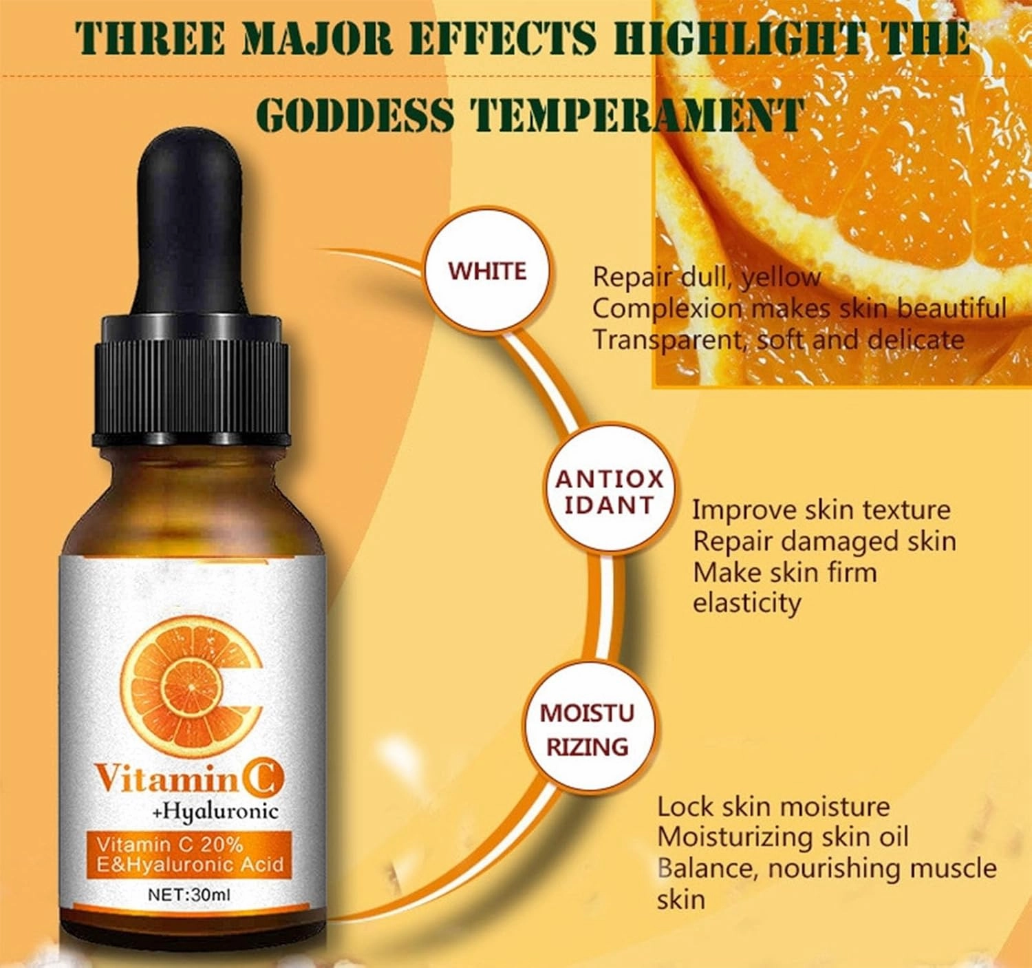 Vitamin C Serum For Face, Powerful 20% Vit C Serum, Brightening Anti-Aging Facial Serums, Reduces Dark Spots & Wrinkles, Combats Dry Skin, Facial Serums Skin Care Women/Men (3PC)