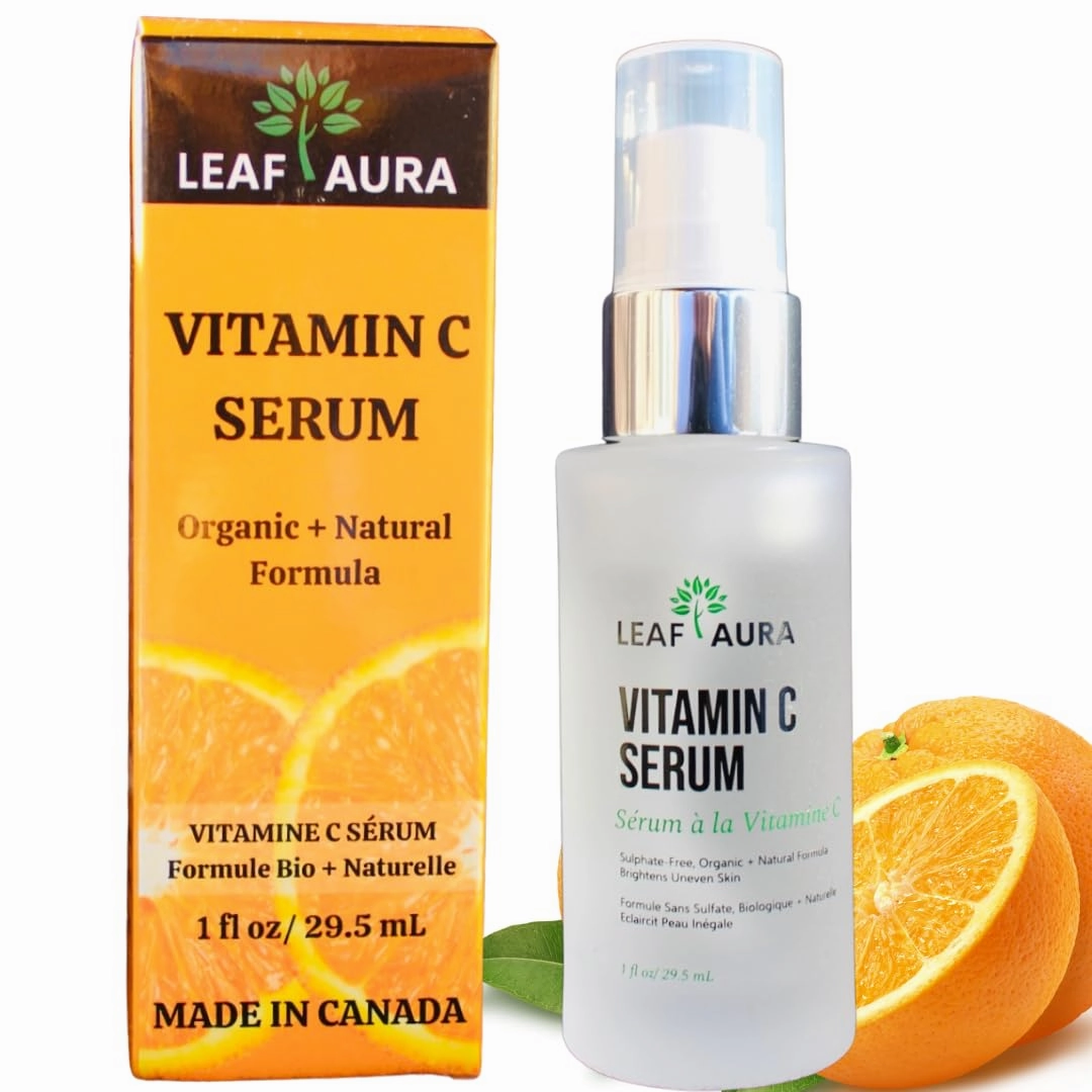 Vitamin C Serum, Sulphate-Free, Organic  Natural Formula, Brightens Uneven Skin, Made In Canada, 29.5ml