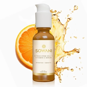 Vitamin C Serum with Citrus Stem Cell, Facial Skin Care Serum for Moisturizing and Brightening with Orange Fruit and Chamomile Extract, Hydrating Serum for Face and Neck, 1 oz