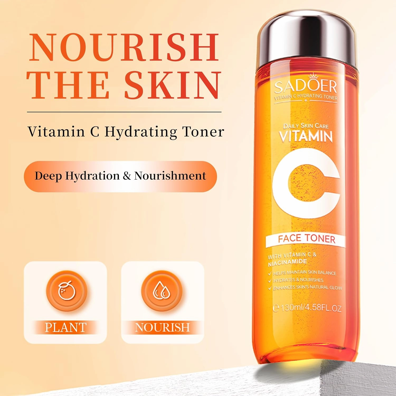 Vitamin C Skincare Kit - 2x Toners & 1x Serum with Niacinamide   Hyaluronic Acid | Hydration Prep,Skin Texture Support | TikTok Viral Trio Set , Unique Gift for Women