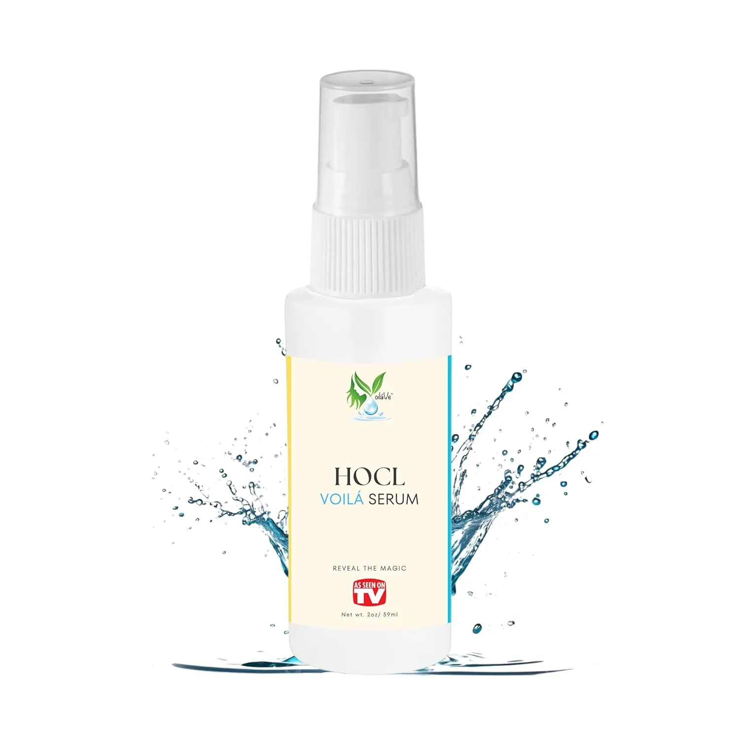 VoilaVe Pure Hypochlorous Acid Serum, Anti-Wrinkle Hypochlorous Acid Face Serum for Redness - Reduce Dryness, Skin Irritation, Eye Puffiness & Dark Circles | For Acne & Spots 2.0 Oz