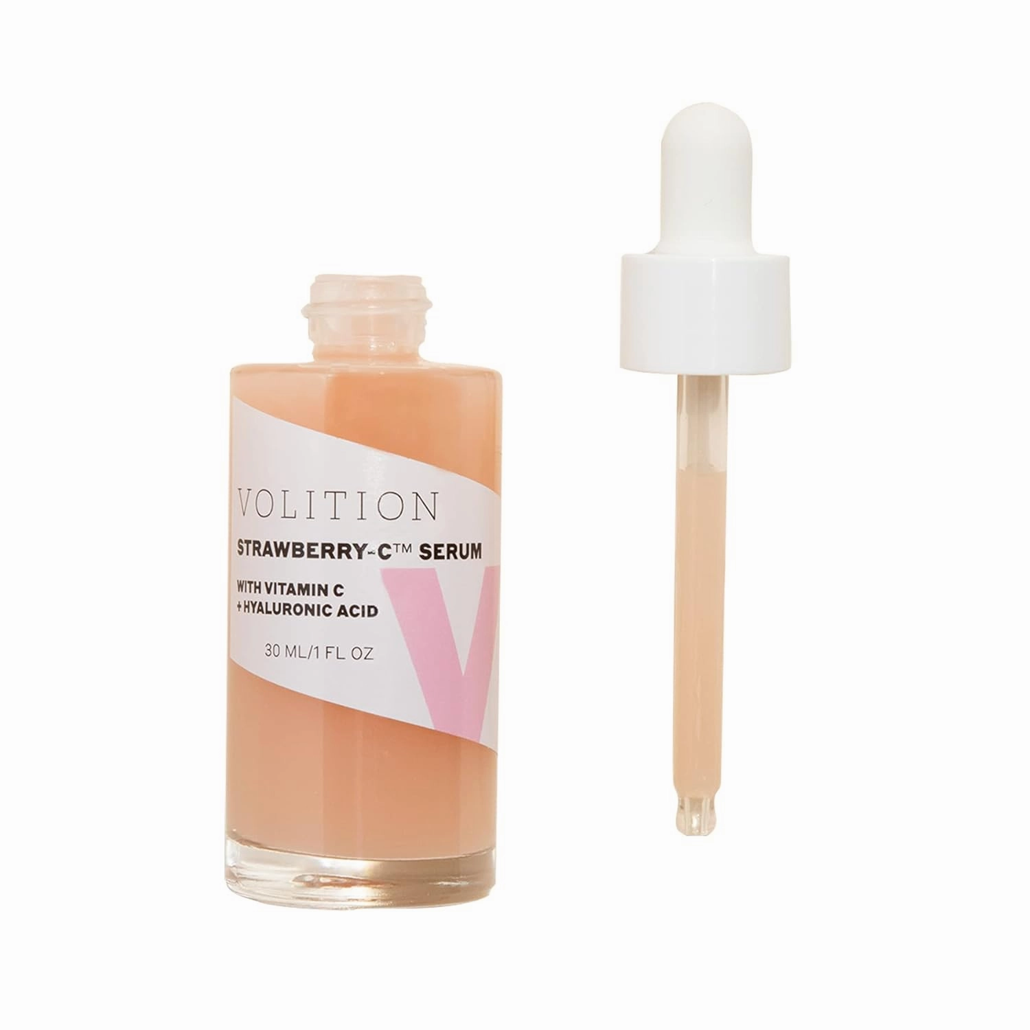 Volition Beauty Strawberry-C Brightening Serum with Vitamin C   Hyaluronic Acid 30ml/1oz | Vegan, Paraben-Free & Cruelty-Free