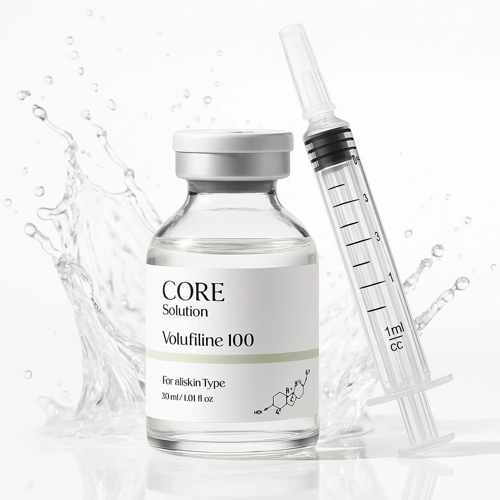 Volufiline 100 Ampoule – Skin Firming & Volume-Enhancing Serum for Face & Neck – 30mL   Needleless Syringe