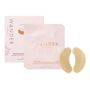 Wander Beauty Baggage Claim - Gold Foil Under Eye Patches For Dark Circles and Puffiness - Under Eye Mask Depuffs & Firms - Brightening Eye Mask for Under Eye Bags (6 Pairs)
