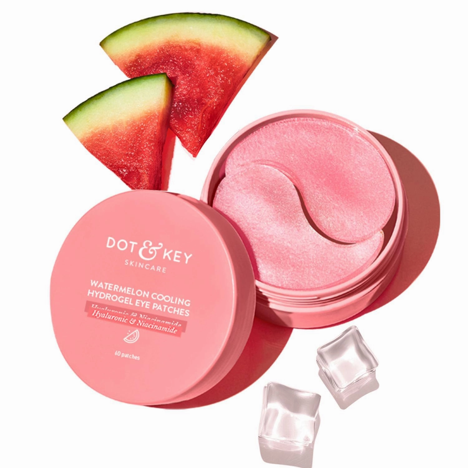 Watermelon Cooling Hydrogel Under Eye Patches for Dark Circles & Puffiness Reduction | With Hyaluronic & Niacinamide | Eye Patches | Instantly Hydrates, Cools & De-Puffs | 60 Patches