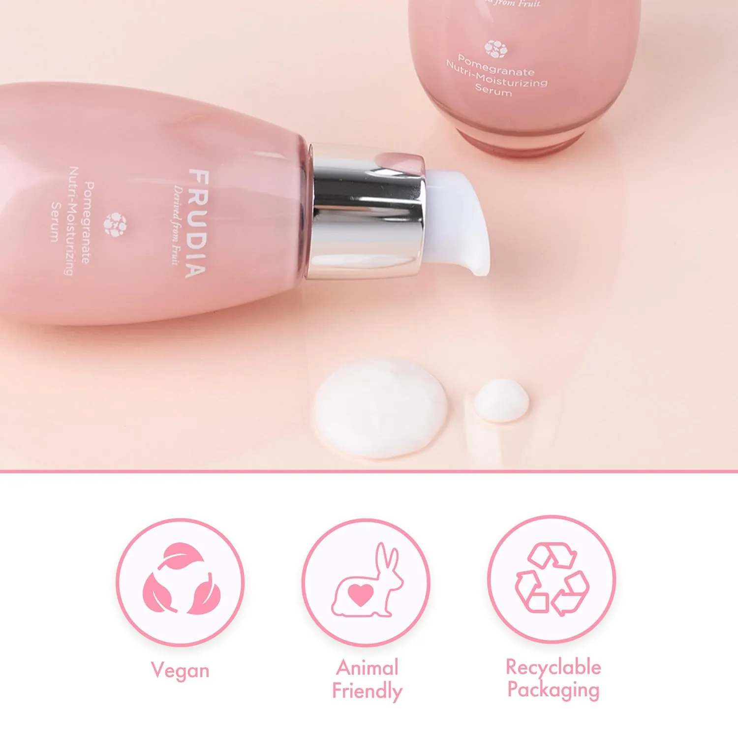 WELCOS FRUDIA Pomegranate Nutri-Moisturizing Serum | Firming Face Serum w/Pomegranate extract, BL-FILL UP, Vegan Collagen | Korean Skin Care Serum Day and Night Moisturizer for Face (1.69 fl oz)