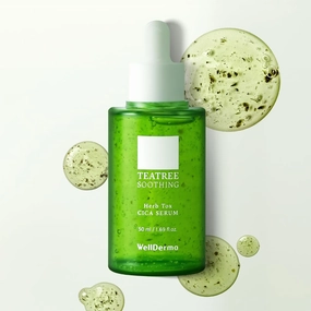 Wellderma Tea Tree Herb Tox Cica Serum, 1.69oz – Calming & Refreshing Facial Serum with Centella Asiatica & Tea Tree Extract
