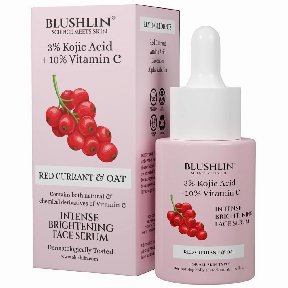 WF Kojic Acid Face Serum with Vitamin C, Niacinamide, Ginseng for Glowing Skin, Dark Spots, 30 ml