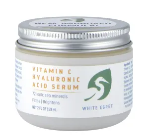 White Egret Radiant Glow Hyaluronic Acid Serum with Vitamin C - 2 Fl Oz | Anti-Aging Skincare for Women | Hydrating, Firming, and Brightening Formula
