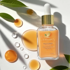 Wild Flower Stem Cell Serum, Anti-Aging Face Treatment with Vitamin C and Plant Stem Cells
